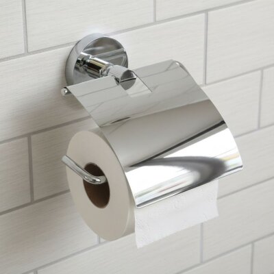 Defne Gül Kapaklı Tuvalet Kağıtlığı Krom (204 10) - Defne Banyo