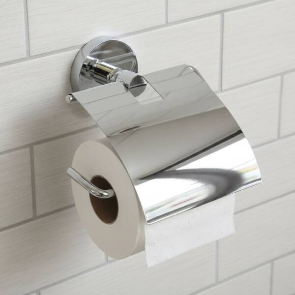 Defne Gül Kapaklı Tuvalet Kağıtlığı Krom (204 10) - 1
