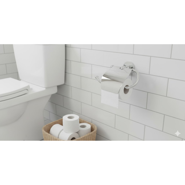 Defne Gül Krom Kapaklı Tuvalet Kağıtlık (204 60) - 1