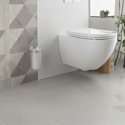 Defne Gül Uzun Duvara Monte Cam Klozet Fırçalığı Krom (202 70) - (DEF24) - Defne Banyo