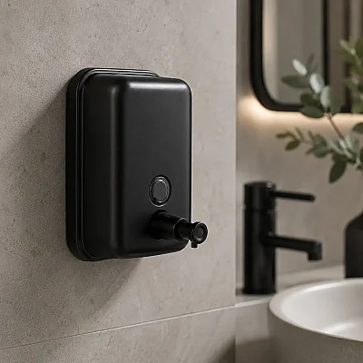 Defne Paslanmaz Sıvı Sabunluk Siyah 500 Ml (46 500) - 1