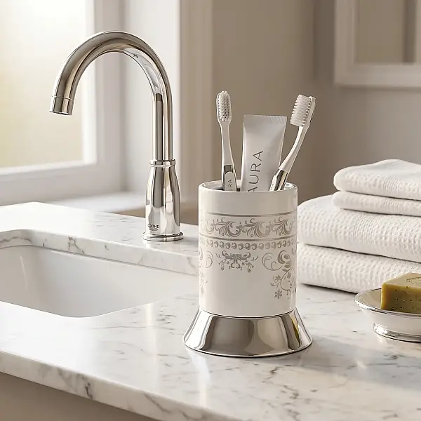 Defne Reyhan Set Üstü Diş Fırçalık Krom (9530) - 1