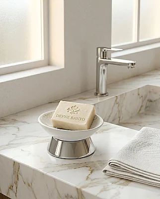 Defne Reyhan Set Üstü Sabunluk Krom (9520) - 1