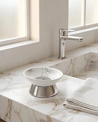 Defne Reyhan Set Üstü Sabunluk Krom (9520) - 3