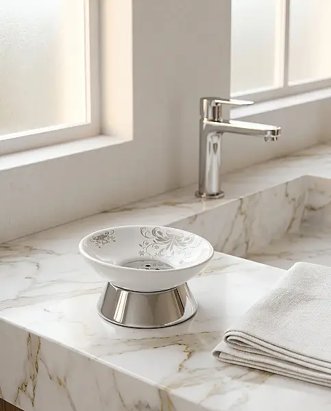 Defne Reyhan Set Üstü Sabunluk Krom (9520) - 3