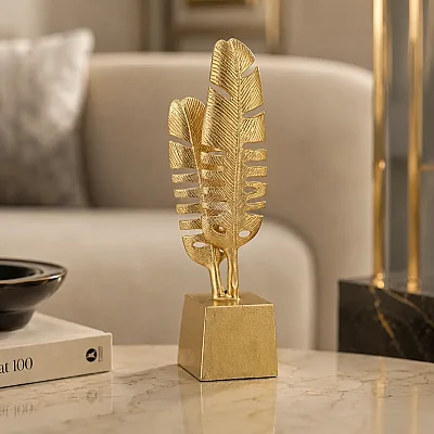 Dekoratif Yaprak Obje Gold Renk 17*11,8*51 cm (AK.IU0386) - 1