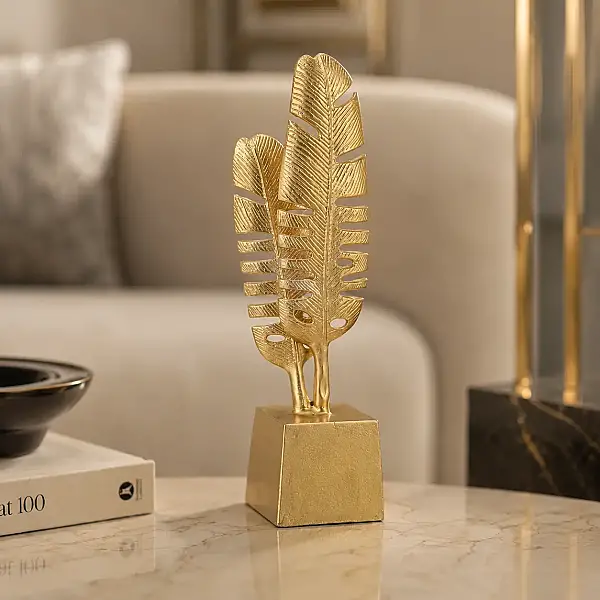 Dekoratif Yaprak Obje Gold Renk 17*11,8*51 cm (AK.IU0386) - 1