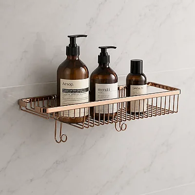 System Banyo Diktörtgen Duş Rafı Rose Renk 45 cm (BA3013 044 RS) - 1