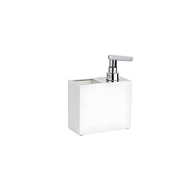 Diş Fırçalığı/Sıvı Sabunluk Beyaz/Krom Renk 189x88x146 mm (BA2027 022 R1-CR) - System Banyo