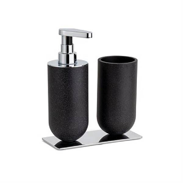 Diş Fırçalığı/Sıvı Sabunluk Siyah/Krom Renk 206x89x170 mm (BA2026 022 R2-CR) - 1