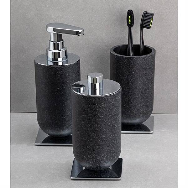 Diş Fırçalığı/Sıvı Sabunluk Siyah/Krom Renk 206x89x170 mm (BA2026 022 R2-CR) - 3