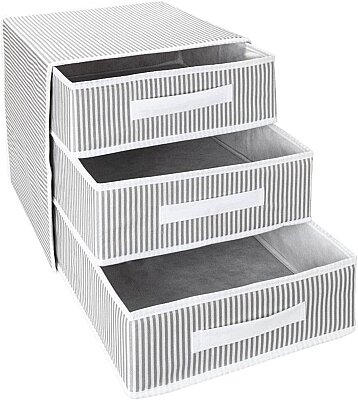 Dolap İçi Kumaş Kaplamalı 3 Çekmeceli Düzenleyici (AMZ6) - 7