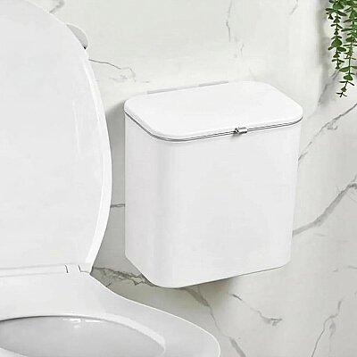 Dolap Kapağına Asılabilir Beyaz Çöp Kutusu 15 Litre (AMZ33) - SESE (1)