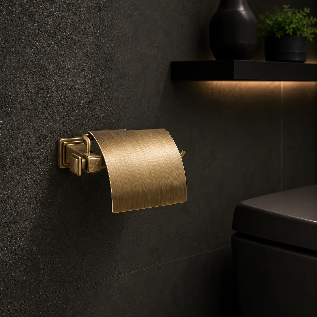 System Dorık Kapaklı Tuvalet Kağıtlığı Antik Renk (BA1036 010 ABM) - 1