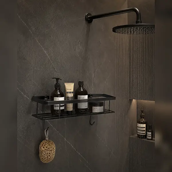 System Siyah Banyo Duş Raf Sistemi Siyah Renk (BA3016 043 AL6) - 1