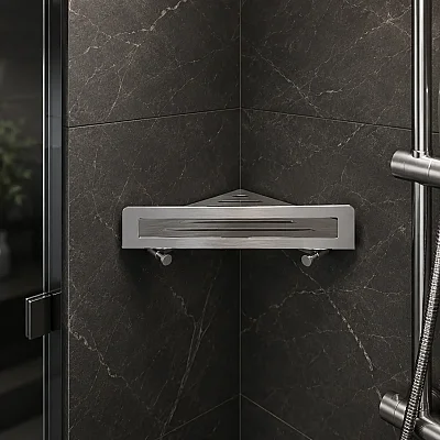System Banyo Duş Raf Sistemi Füme Renk 21 cm (BA3008 043 BBN) - System Banyo (1)