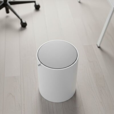 Decor Walther Sallanır Kapaklı Banyo Çöp Kovası 18x30cm Beyaz/Krom Renk (A.1DW.STONE BEMD) - Decor Walther