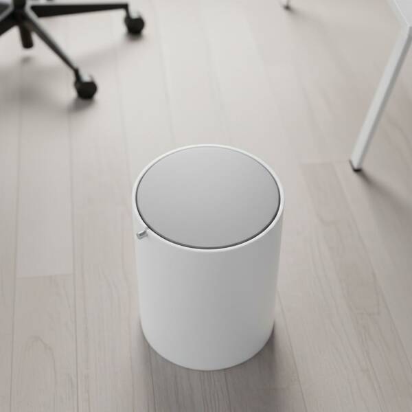 Decor Walther Sallanır Kapaklı Banyo Çöp Kovası 18x30cm Beyaz/Krom Renk (A.1DW.STONE BEMD) - 1