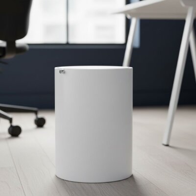 Decor Walther Sallanır Kapaklı Banyo Çöp Kovası 18x30cm Beyaz/Krom Renk (A.1DW.STONE BEMD) - Decor Walther (1)