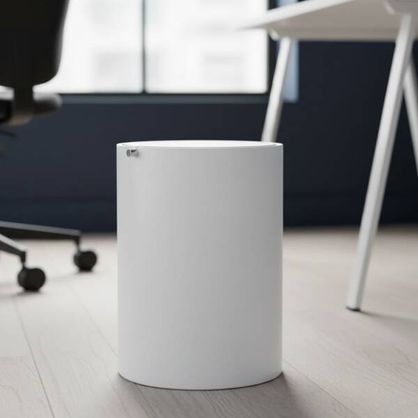 Decor Walther Sallanır Kapaklı Banyo Çöp Kovası 18x30cm Beyaz/Krom Renk (A.1DW.STONE BEMD) - 2
