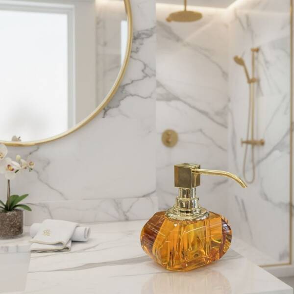 Decor Walther Tezgah Üstü Kristal Sıvı Sabunluk Gold/Amber Renk (A.1DW.KRSSP/OA) - 1