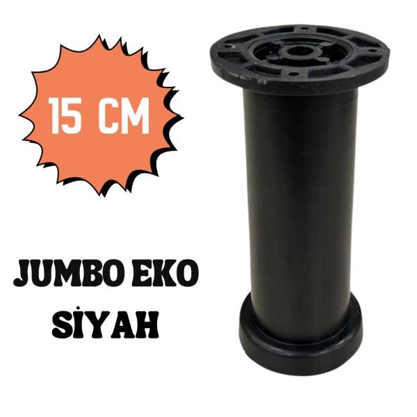 Eroğlu Baza Ayağı Eko Jumbo Siyah 15cm x 61mm Plastik (EA522) - 1