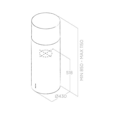 Elica Tube Pro Island WH MAT/A/43 Ada Tipi Davlumbaz (PRF0090718B) - 3