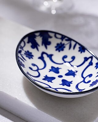 Ellis Oval Tabak Mavi/Beyaz 15 cm (AMZ55) - Genel