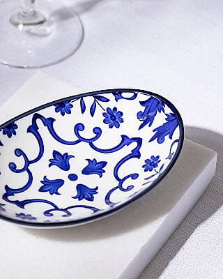 Ellis Oval Tabak Mavi/Beyaz 15 cm (AMZ55) - 3