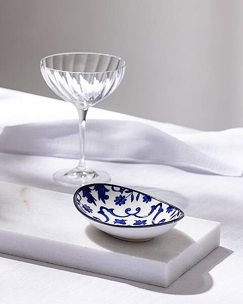 Ellis Oval Tabak Mavi/Beyaz 15 cm (AMZ55) - 4