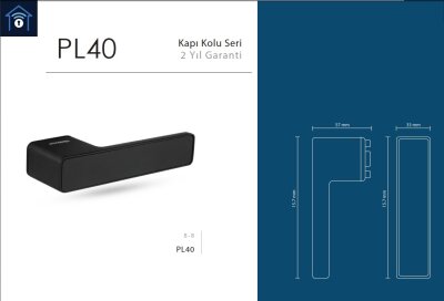 EmaksPrime Mekanik Kapı Kolu PL40 Siyah (EE.MKK.001.01.R001) - 1