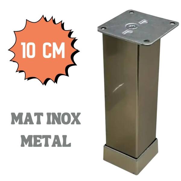 Eroğlu Mat Inox Düz Metal Ayak 40x40mm 10cm (401-01-10-24) - 1