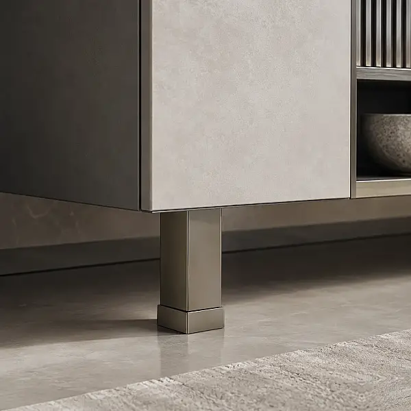 Eroğlu Mat Krom Düz Metal Ayak 40x40mm 10cm (401-01-10-24) - 1