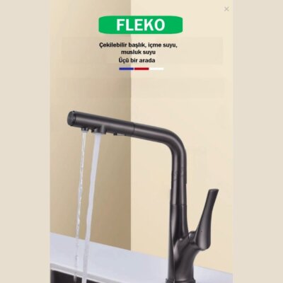 Fleko Miranda Spiralli Arıtmalı Mutfak Bataryası Antrasit Renk (12420150) - 4