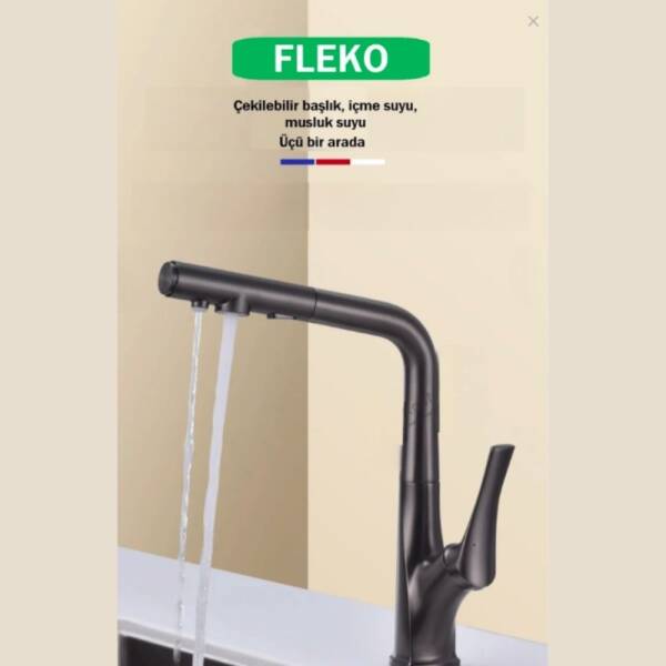Fleko Miranda Spiralli Arıtmalı Mutfak Bataryası Antrasit Renk (12420150) - 4