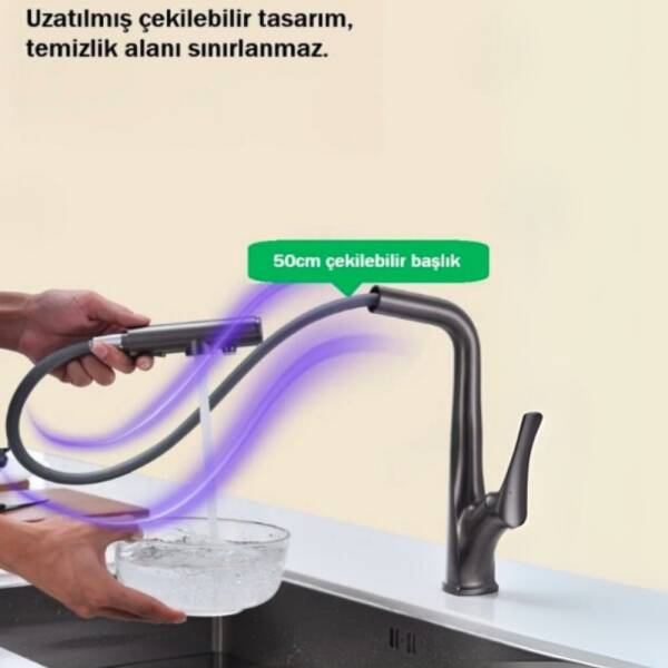 Fleko Miranda Spiralli Arıtmalı Mutfak Bataryası Antrasit Renk (12420150) - 3