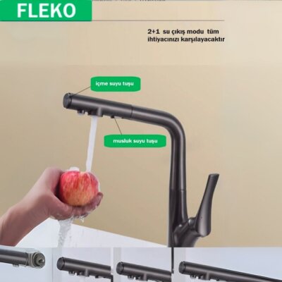 Fleko Miranda Spiralli Arıtmalı Mutfak Bataryası Antrasit Renk (12420150) - 2