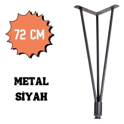 Formaks Siyah Metal Mobilya Ayağı 72cm Ayak (K090-72-02) - Formaks
