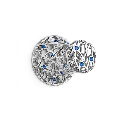 Gedy Foglia Bornoz Askısı Mavi Swarovski/Krom (A.1GU.Q0334/CR) - Gedy
