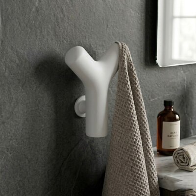 Gedy Gio İkili Bornoz Askısı Mat Beyaz (A.1IBB.GI08/B) - Gedy