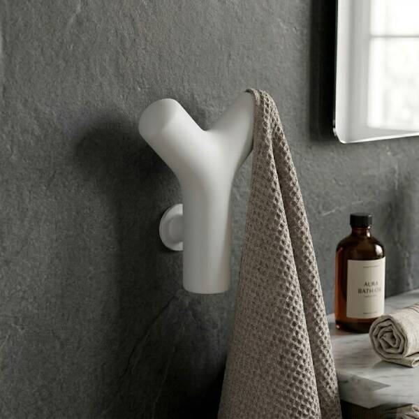 Gedy Gio İkili Bornoz Askısı Mat Beyaz (A.1IBB.GI08/B) - 1