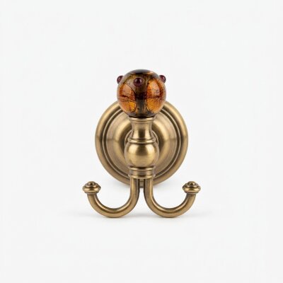 Gedy Murano İkili Bornoz Askısı Amber/Altın (A.1IBB.MU08/O) - Gedy (1)