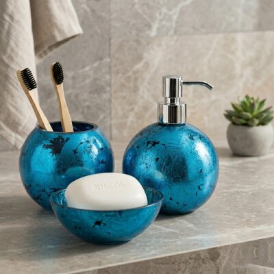 Gedy Murano Sıvı Sabunluk Turkuaz/Krom (A.1IBB.MU21D/TUR) - 3