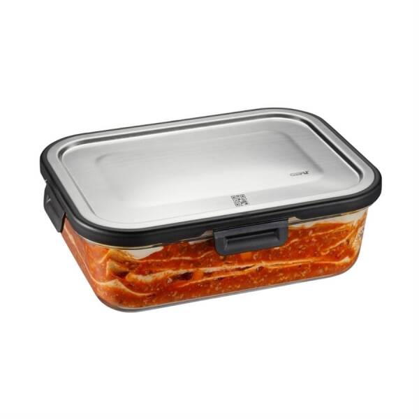 Gefu Milo Paslanmaz Çelik Kapaklı Gıda Saklama Kabı Dikdörtgen 1500 ml (GF 12754) - 1