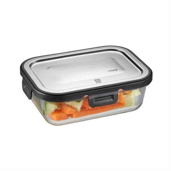 Gefu Milo Paslanmaz Çelik Kapaklı Gıda Saklama Kabı Dikdörtgen 600 ml (GF 12752) - 1