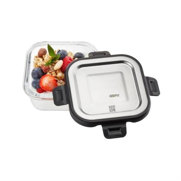 Gefu Milo Paslanmaz Çelik Kapaklı Gıda Saklama Kabı Kare 300 ml (GF 12755) - 1