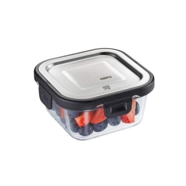 Gefu Milo Paslanmaz Çelik Kapaklı Gıda Saklama Kabı Kare 300 ml (GF 12755) - 2