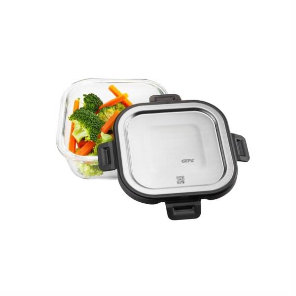 Gefu Milo Paslanmaz Çelik Kapaklı Gıda Saklama Kabı Kare 500 ml (GF 12756) - 1