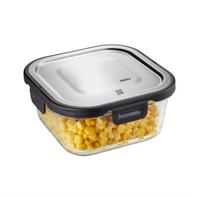 Gefu Milo Paslanmaz Çelik Kapaklı Gıda Saklama Kabı Kare 800 ml (GF 12757) - Gefu (1)