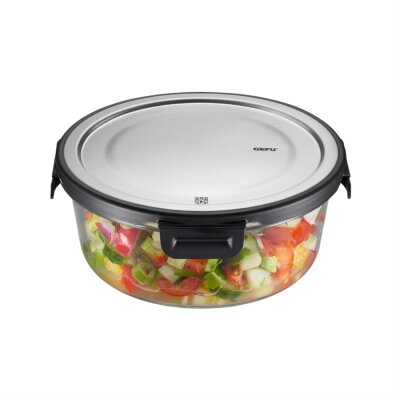 Gefu Milo Paslanmaz Çelik Kapaklı Gıda Saklama Kabı Yuvarlak 900 ml (GF 12749) - Gefu